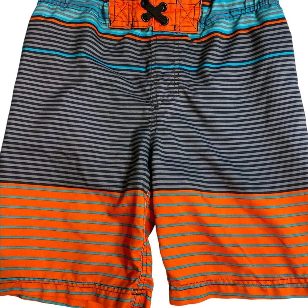 Cherokee Multicolor Striped Swim Shorts Trunks and rash guard 8 Medium